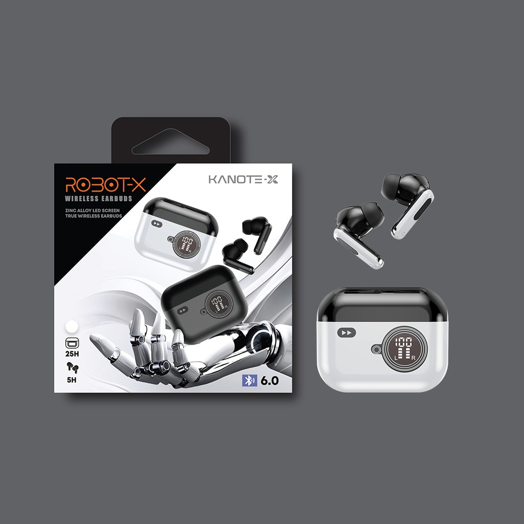 Kanote-X Robot-X ANC Digital TWS (Sliver White)