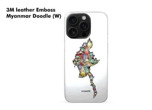 [SKLE-0011] Phone Sticker (Skin) Leather Myanmar Doodle