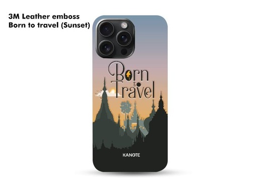 [SKLE-0048] Phone Sticker (Skin) Leather Born to Travel (Sunset)