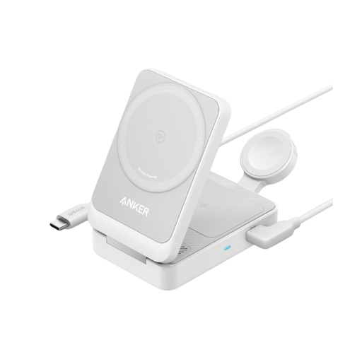 [A2557E21] Anker MagGo 3-in-1 Charging Dock, Qi2 15W Wireless -White
